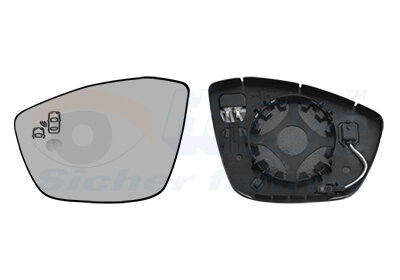 Spiegelglas, Außenspiegel links für CITROËN C4 CACTUS