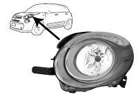 Hauptscheinwerfer links für FIAT 500L (351_, 352_)