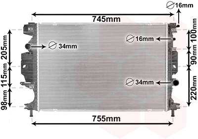 Kühler, Motorkühlung  für FORD MONDEO V Stufenheck (CD)