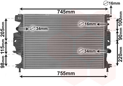 Kühler, Motorkühlung  für FORD MONDEO V Stufenheck (CD)