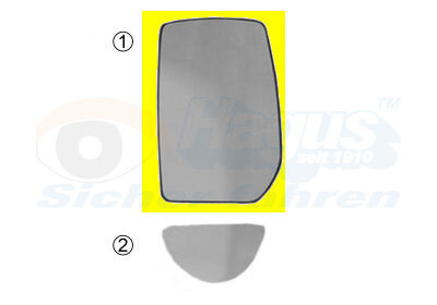 Spiegelglas, Außenspiegel rechts für FORD TRANSIT Bus (FD_ _, FB_ _, FS_ _, FZ_ _, FC_ _)