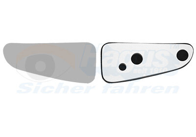 Spiegelglas, Außenspiegel links für FORD TRANSIT CUSTOM V362 Kasten (FY, FZ)