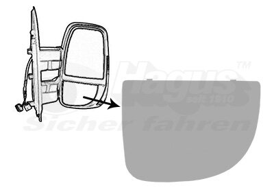 Spiegelglas, Außenspiegel rechts für IVECO DAILY VI Pritsche/Fahrgestell