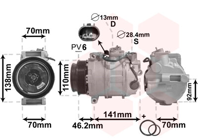 Kompressor, Klimaanlage vorne für MERCEDES-BENZ C-CLASS T-Model (S203)