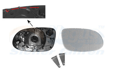 Spiegelglas, Außenspiegel rechts für MERCEDES-BENZ SLK (R170)