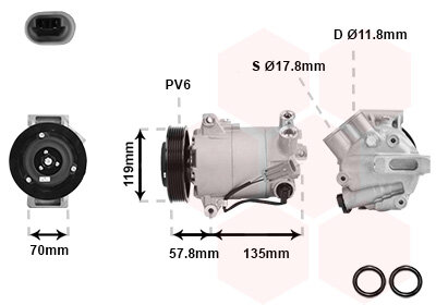 Kompressor, Klimaanlage  für OPEL ASTRA J (P10)
