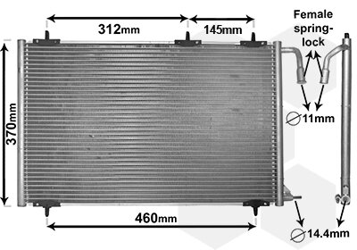 Kondensator, Klimaanlage  für PEUGEOT 206+ (2L_, 2M_)