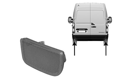 Rückstrahler links,Stoßfänger für OPEL MOVANO B Bus (X62)