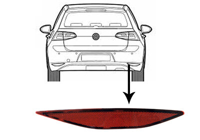 Rückstrahler rechts,Stoßfänger für VW GOLF VII (5G1, BQ1, BE1, BE2)