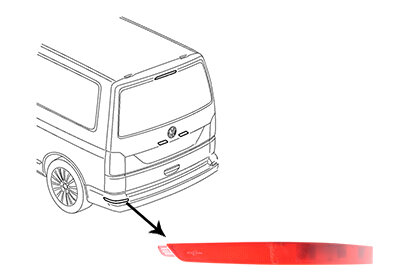 Rückstrahler links für VW TRANSPORTER T6 / CARAVELLE T6 Bus (SGB, SGJ, SHB, SHJ)