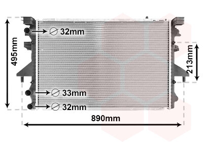 Kühler, Motorkühlung  für VW MULTIVAN T5 (7HM, 7HN, 7HF, 7EF, 7EM, 7EN)
