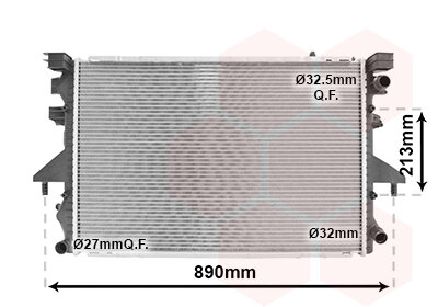 Kühler, Motorkühlung  für VW MULTIVAN T5 (7HM, 7HN, 7HF, 7EF, 7EM, 7EN)