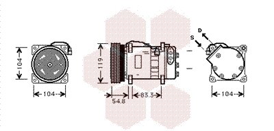Kompressor, Klimaanlage  für VW MULTIVAN T5 (7HM, 7HN, 7HF, 7EF, 7EM, 7EN)