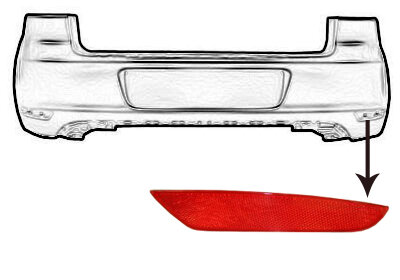 Rückstrahler rechts,Stoßfänger für VW GOLF VI (5K1)