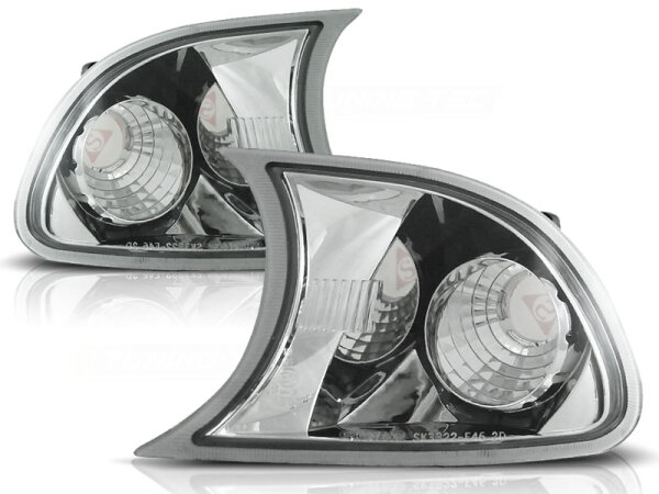 Frontblinker Set BMW E46 Coupe / Cabrio BJ 09.01-03.03 Klarglas / Chrome