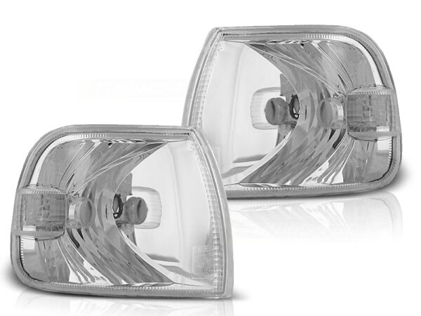 Frontblinker Set Volkswagen T4 Bus / Caravelle / Multivan BJ 08.96-03.03 Klarglas / Chrome