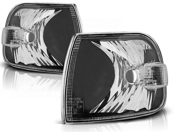 Frontblinker Set Volkswagen T4 Bus / Caravelle / Multivan BJ 08.96-03.03 Klarglas / Schwarz