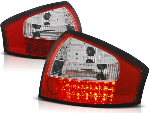 LED Rückleuchten Set Audi A6 Limousine BJ 05.97-05.04 Klarglas / Rot / Chrome