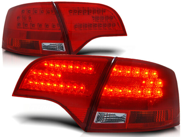 LED Rückleuchten Set Audi A4 B7 Avant BJ 11.04-03.08 Klarglas / Rot / Chrome