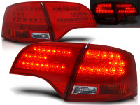 LED R&uuml;ckleuchten Set Audi A4 B7 Avant BJ 11.04-03.08 Klarglas / Rot / Chrome