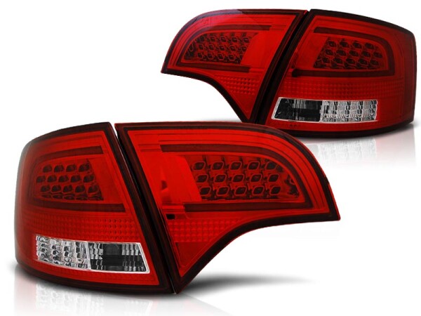 LED Rückleuchten Audi A4 B7 BJ 11.04 - 03.08. Rot / Chrome