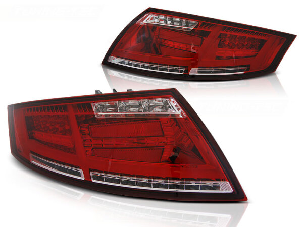 LED Lightbar Rückleuchten Audi TT 04.2006 - 02.2014 rot / chrom