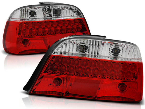 LED Rückleuchten Set BMW E38 BJ 06.94-07.01 Klarglas / Rot / Chrome