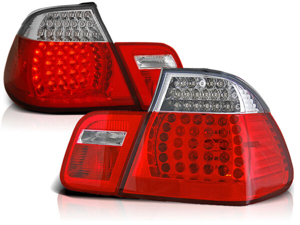 LED Rückleuchten Set BMW E46 Limousine BJ 05.98-08.01 Klarglas / Rot / Chrome