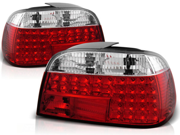 LED Rückleuchten Set BMW E38 BJ 06.94-07.01 Klarglas / Rot / Chrome