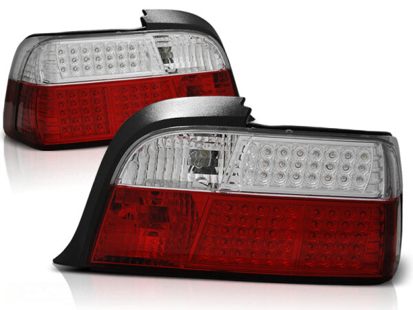 LED Rückleuchten Set BMW E36 Coupe/Cabrio BJ 12.90-8.99 Klarglas / Rot / Chrome