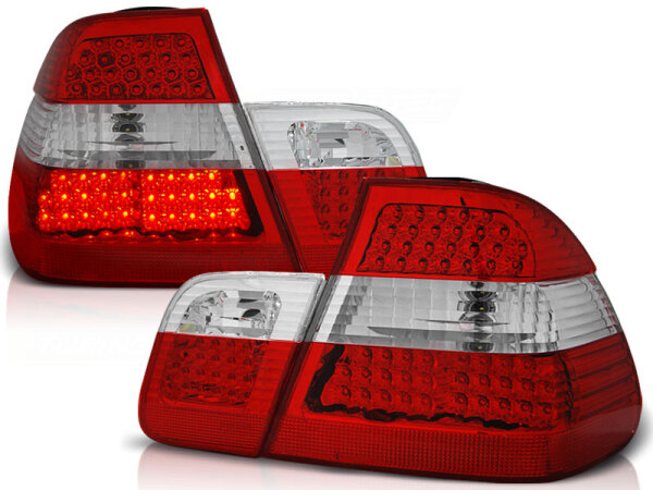 LED Rückleuchten Set BMW E46 Limousine BJ 05.98-08.01 Klarglas / Rot / Chrome
