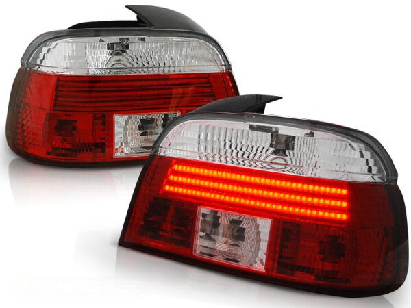 LED Rückleuchten Set BMW E39 Limousine 09.95-08.00 Klarglas / Rot / Chrome