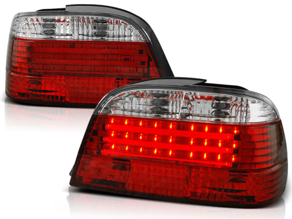 LED Rückleuchten Set BMW E38 BJ 06.94-07.01 Klarglas / Rot / Chrome