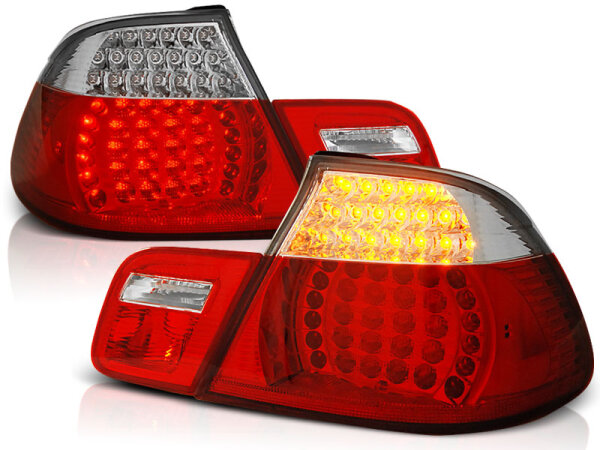 LED Rückleuchten Set BMW E46 Cabrio BJ 04.99-03.03 Klarglas / Rot / Chrome