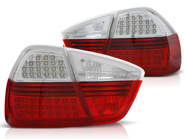 LED Rückleuchten Set BMW E90 Limousine BJ 03.05-08.08 Klarglas / Rot / Chrome