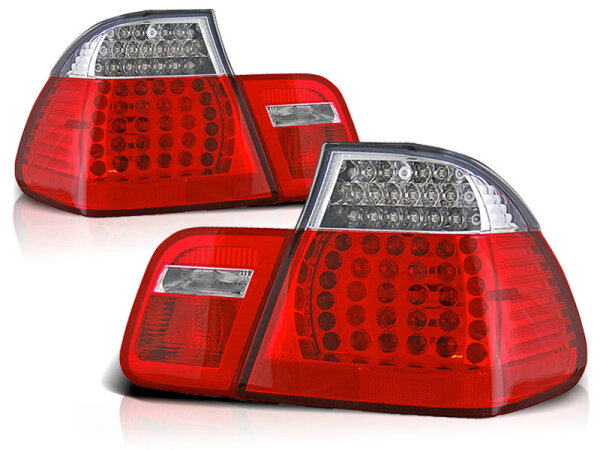 LED Rückleuchten Set BMW E46 Limousine BJ 09.01-03.05 Klarglas / Rot / Chrome