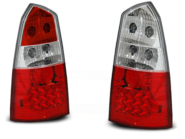 LED Rückleuchten Set Ford Focus MK1 Kombi BJ 10.98-10.04 Klarglas / Rot / Chrome