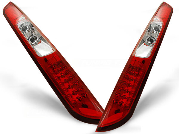 LED Rückleuchten Set Ford Focus MK 2 Hatchback BJ 09.04-08 Klarglas / Rot / Chrome