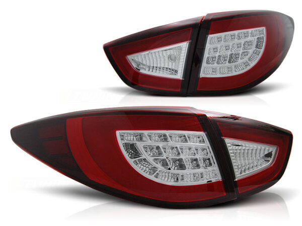 LED Rückleuchten Set Hyundai IX35 BJ 09->> Klarglas / Rot / Chrome