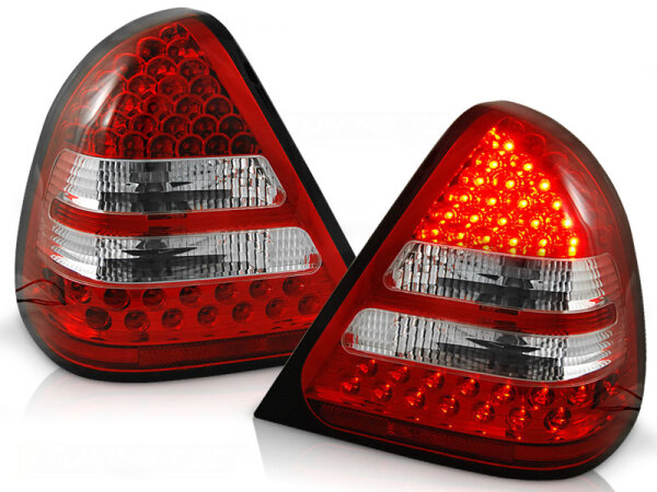 LED Rückleuchten Set Mercedes Benz W202 C-Klasse Limousine BJ 06.93-06.00 Klarglas / Rot / Chrome