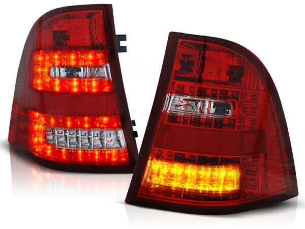 LED Rückleuchten Set Mercedes Benz W163 ML M-Klasse 03.98-05 Klarglas / Rot / Chrome
