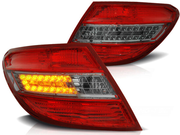 LED Rückleuchten Set Mercedes Benz W204 C-Klasse Limousine BJ 07-10 Klarglas / Rot / Rauch