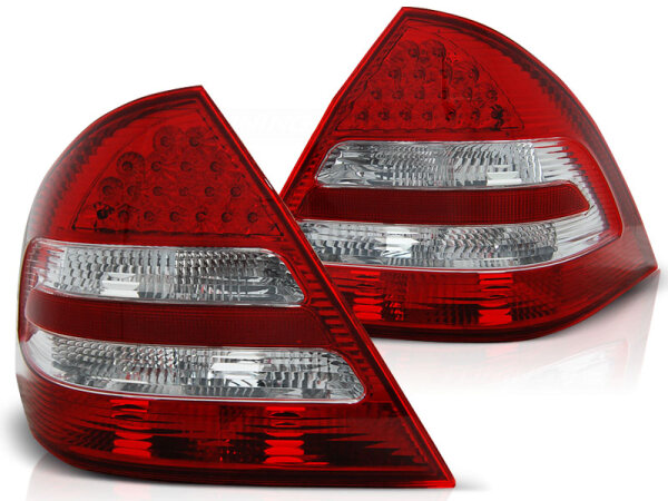 LED Rückleuchten Set Mercedes Benz W203 C-Klasse Limousine BJ 04-07 Klarglas / Rot / Chrome