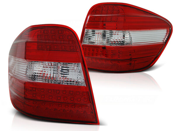 LED Rückleuchten Set Mercedes Benz W164 M-Klasse BJ 05-08 Klarglas / Rot / Chrome