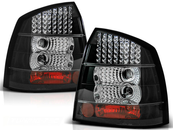 LED Rückleuchten Set Opel Astra G Hatchback BJ 09.97-02.04 Klarglas / Schwarz 3D/5D