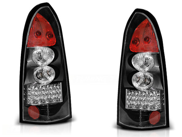 LED Rückleuchten Set Opel Astra G Kombi BJ 09.97-02.04 Klarglas / Schwarz