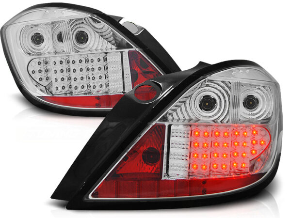 LED Rückleuchten Set Opel Astra H Hatchback BJ 03.04-09 Klarglas / Chrome 5D