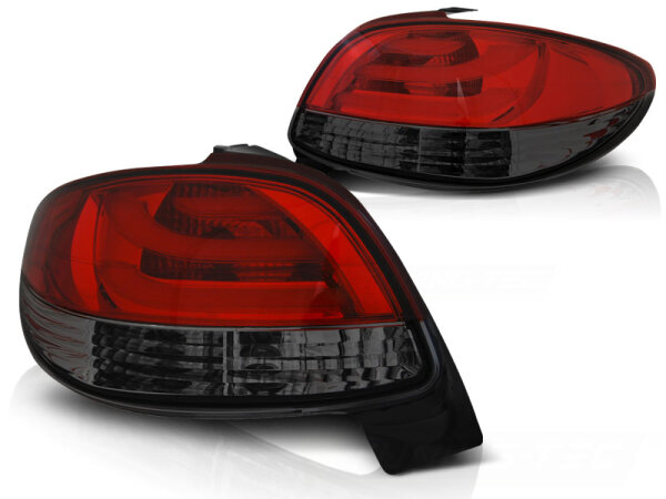 LED Bar Rückleuchten Set Peugeot 206 Schrägheck 3/5-trg BJ 10/98-05 Rot Rauch