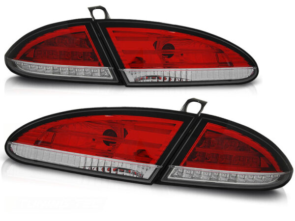 LED Rückleuchten Set Seat Leon BJ 06.05-09 Klarglas / Rot / Chrome