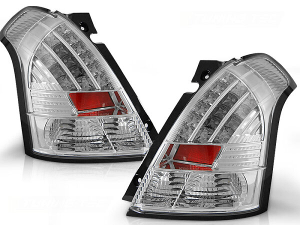 LED Rückleuchten Set Suzuki Swift BJ 05.05-10 Klarglas / Chrome